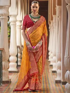 Anouk Bandhani Pure Georgette Leheriya Saree