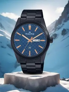 maxima Men Brass Dial & Stainless Steel Bracelet Style Straps Analogue Watch 71581CMGB