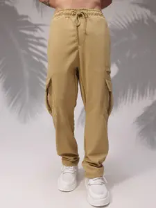 MADSTO Men Straight Fit Cargo Trousers