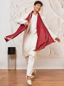 VASTRAMAY Men Regular Kurta with Pyjamas & With Dupatta