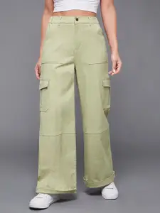 Miss Chase Women Wide Leg High-Rise Stretchable Jeans