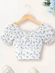 INCLUD Floral Print Off-Shoulder Tank Crop Top