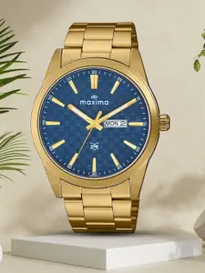 maxima Men Brass Dial & Stainless Steel Bracelet Style Straps Analogue Watch 71570CMGY