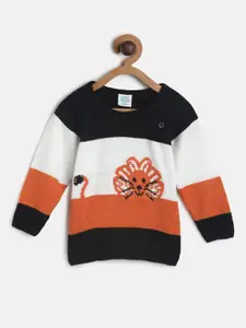 MINI KLUB Boys Cable Knit Colourblocked Pullover