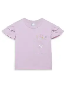 Puma Flower Farm Girls Floral Printed Cotton T-Shirt