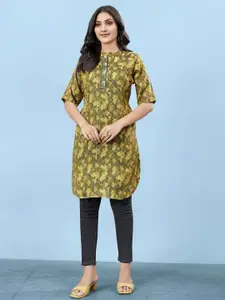JIVORA Women Ethnic Motifs Printed Pure Silk Kurti