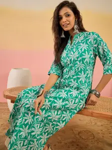 Sangria Printed 100% Cotton A-Line Kurta