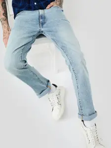 max Men Regular Fit Mid-Rise Low Distress Heavy Fade Jeans