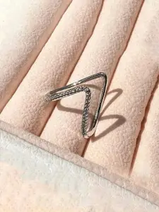 Jewels Galaxy Silver Plated Artificial Stones Studded Finger Ring