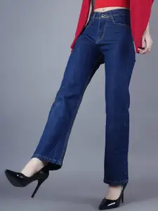 Metronaut Women Classic Relaxed Fit Mid-Rise Slash Knee Jeans