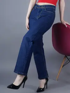 Metronaut Women Classic Regular Fit Mid-Rise Low Distress Jeans