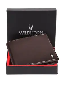 WildHorn Men Leather Textured Two Fold Wallet