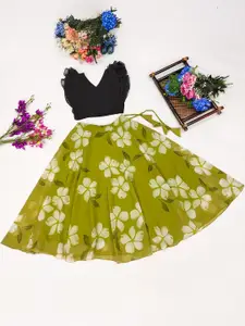 JOVK DESIGN Girls Tie and Dye Ready to Wear Lehenga &