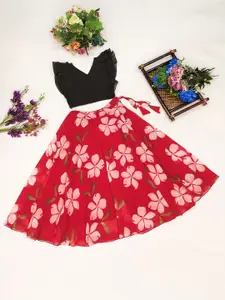 JOVK DESIGN Girls Tie and Dye Ready to Wear Lehenga &