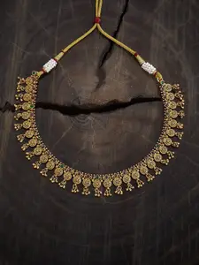 Kushal's Fashion Jewellery Copper Gold-Plated Antique Necklace