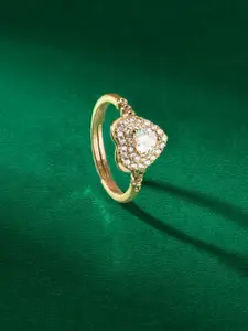 TEEJH Pristine Patiala Cubic Zirconia Studded Adjustable Finger Ring