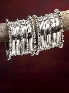 T4 JEWELS Set Of 40 Oxidised Beaded Bangles