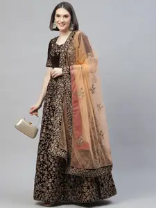 DIVASTRI Embroidered Thread Work Semi-Stitched Lehenga & Unstitched Blouse With Dupatta