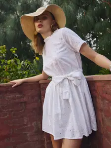 SASSAFRAS Women Embroidered Fit & Flare Dress