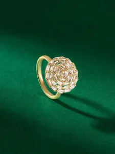 TEEJH Vibrant Vaani Cubic Zirconia Studded Adjustable Finger Ring