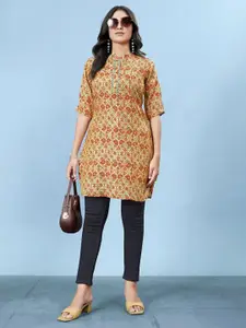 JIVORA Women Paisley Printed Pure Silk Kurti