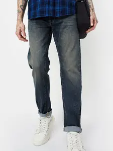 max Men Regular Fit Mid-Rise Clean Look Heavy Fade Stretchable Jeans