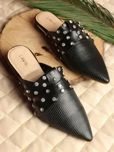 Lavie Women Embellished Slip-On Pointed Toe Mules Flats