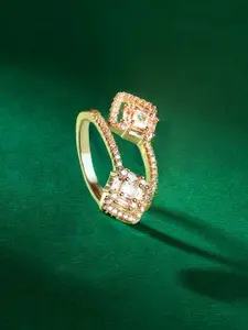 TEEJH Jewel of Jodhpur Cubic Zirconia Studded Adjustable Finger Ring