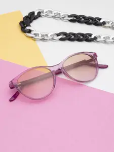 Ted Smith Women Pink-Brown Cat Eye Premium Acetate Sunglasses With Polarised Lens
