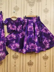 BAESD Girls Printed Tie and Dye Ready to Wear Lehenga & Blouse With Dupatta