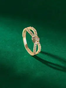 TEEJH Ravishing Raga Cubic Zirconia Studded Adjustable Finger Ring