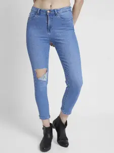 SPYKAR Women Mid Rise Slash Knee Stretchable Jeans