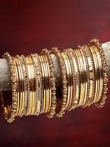T4 JEWELS Set Of 40 Gold-Plated Beaded Bangles