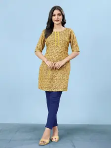 JIVORA Paisley Printed Pure Silk Kurti