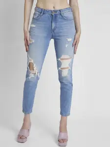 SPYKAR Women Mid-Rise Highly Distressed Heavy Fade Stretchable Jeans