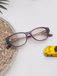 Ted Smith Women Purple-Light Brown Cat Eye Premium Acetate Sunglasses With Polarised Lens