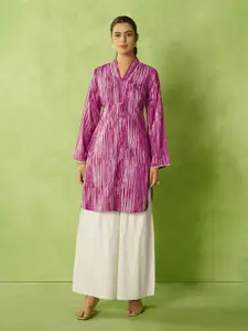 Anouk Abstract Printed V-Neck Straight Kurta