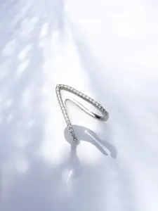 Jewels Galaxy Silver Plated Artificial Stones Studded Finger Ring