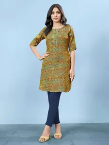 JIVORA Women Ethnic Motifs Printed Pure Silk Kurti