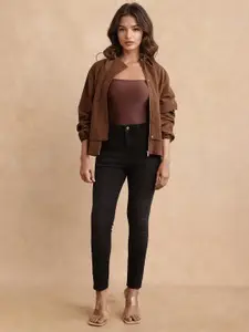 RAREISM Women Zingy Primary Black Skinny Fit Cotton Jeans