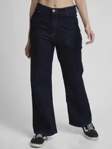 SPYKAR Women Wide Leg High-Rise Stretchable Jeans