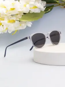 Ted Smith Women Crystal-Black Cat Eye Premium Acetate Sunglasses With Polarised Lens