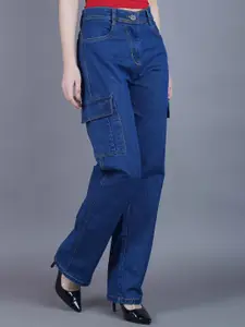 Metronaut Women Classic Regular Fit Mid-Rise Cargo Styles Jeans