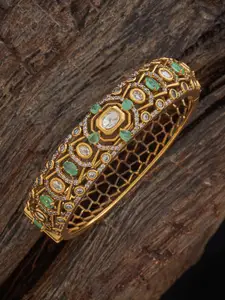 Kushal's Fashion Jewellery Mint Victorian-Plated Ethnic Kundan Kada Bangle