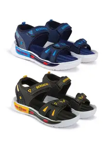 BERSACHE Boys Pack Of 2 Textured Comfort Sandals