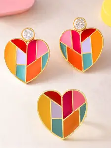Voylla Heart Shaped Studs Earrings