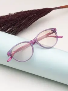 Ted Smith Women Purple-Brown Cat Eye Premium Acetate Sunglasses With Polarised Lens