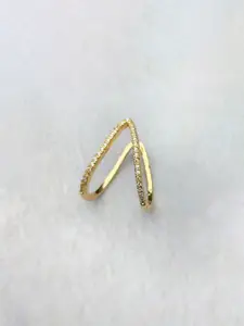 Jewels Galaxy Gold Plated Artificial Stones Studded Finger Ring