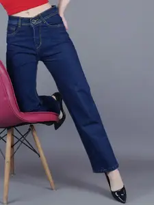 Metronaut Women Classic Regular Fit Mid-Rise Light Fade Jeans