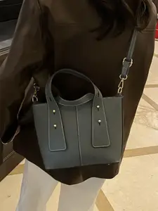 HAUTE SAUCE by  Campus Sutra HAUTE SAUCE by Campus Sutra Women's Blue Vegan Leather Hand Bag